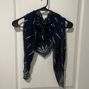 Rag n bone sheer scarf navy with knife design